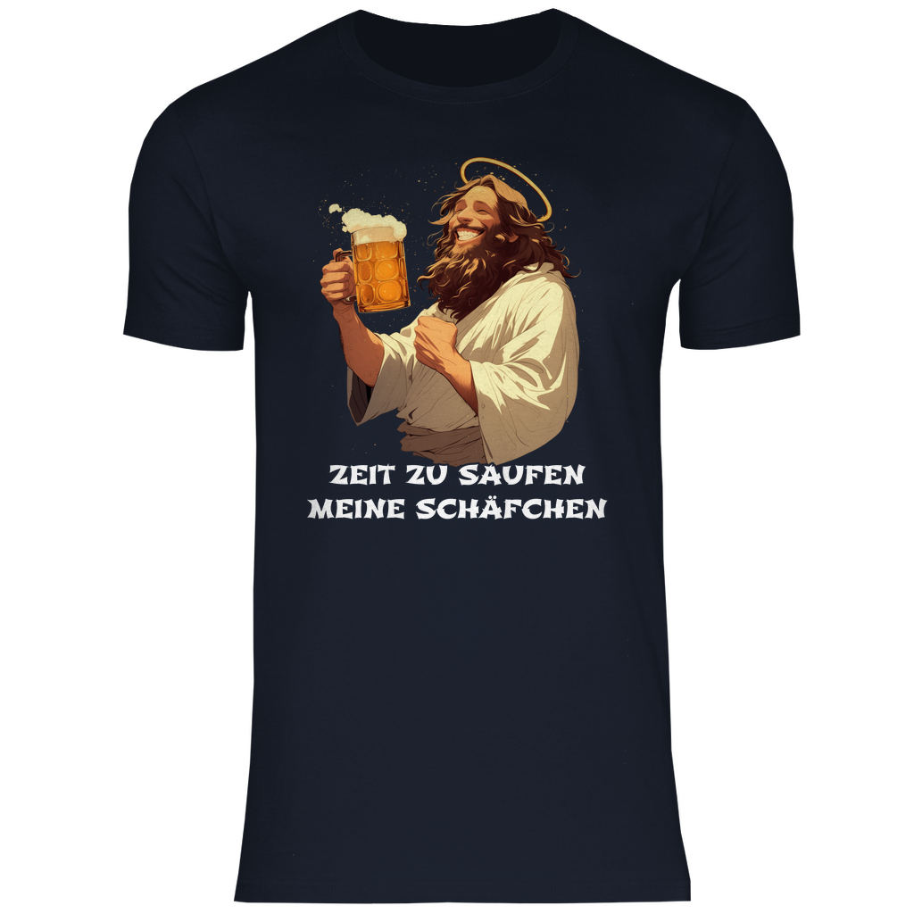 Zeit zu saufen meine Schäfchen - Herren Shirt Navy