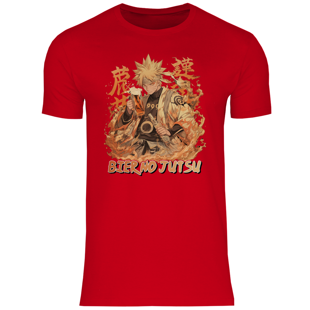 Naruto Bier no Jutsu - Herren Shirt Red