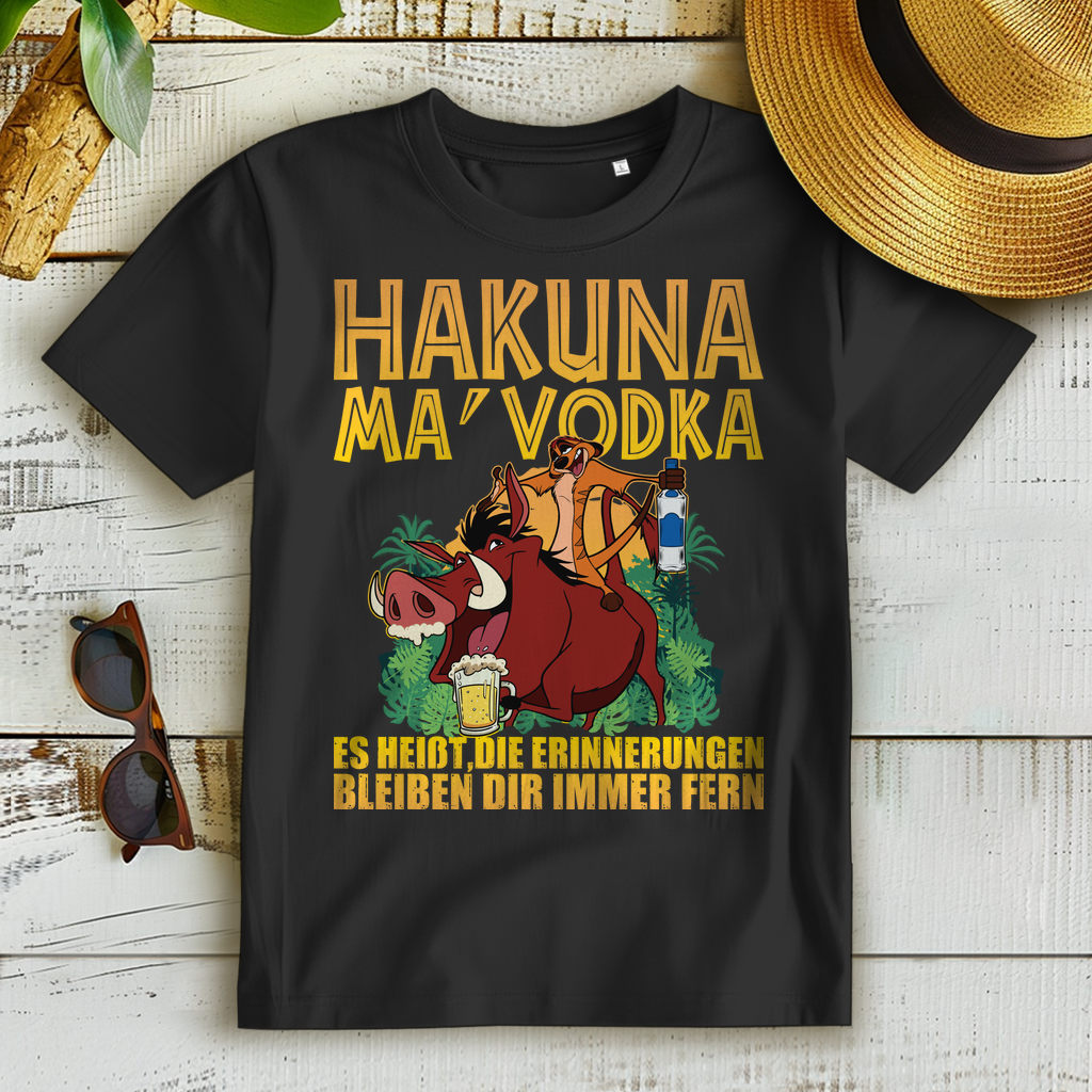 Hakuna ma Vodka Erinnerungen bleiben fern - Damen Premium Bio T-Shirt Black