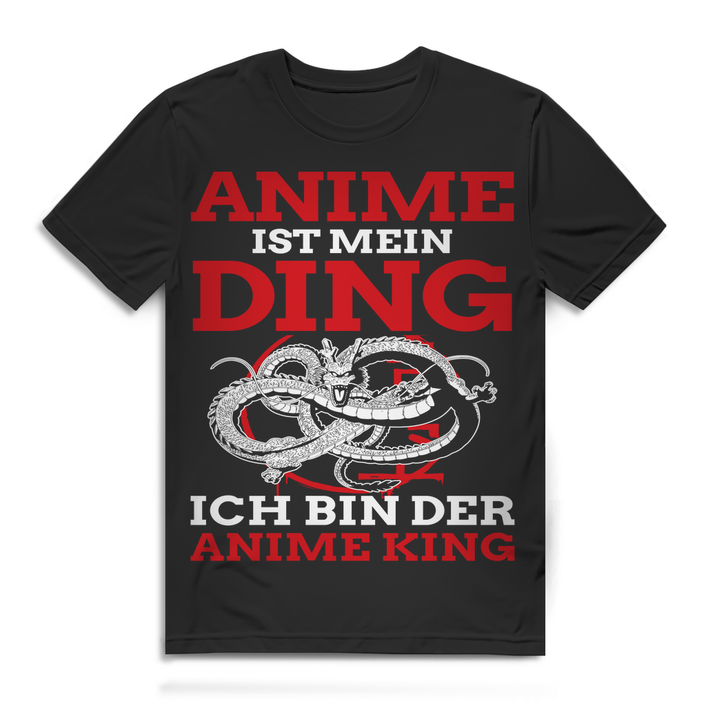 Anime King Shirt Männer – Anime ist mein Ding – Otaku Drachen Design Black