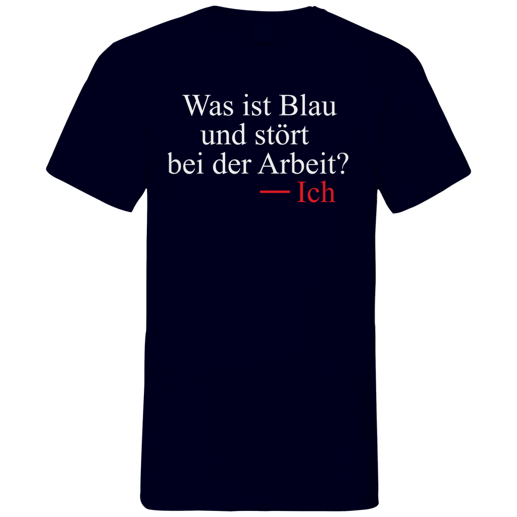 Was ist blau und stört bei der Arbeit - Herren V-Neck Shirt