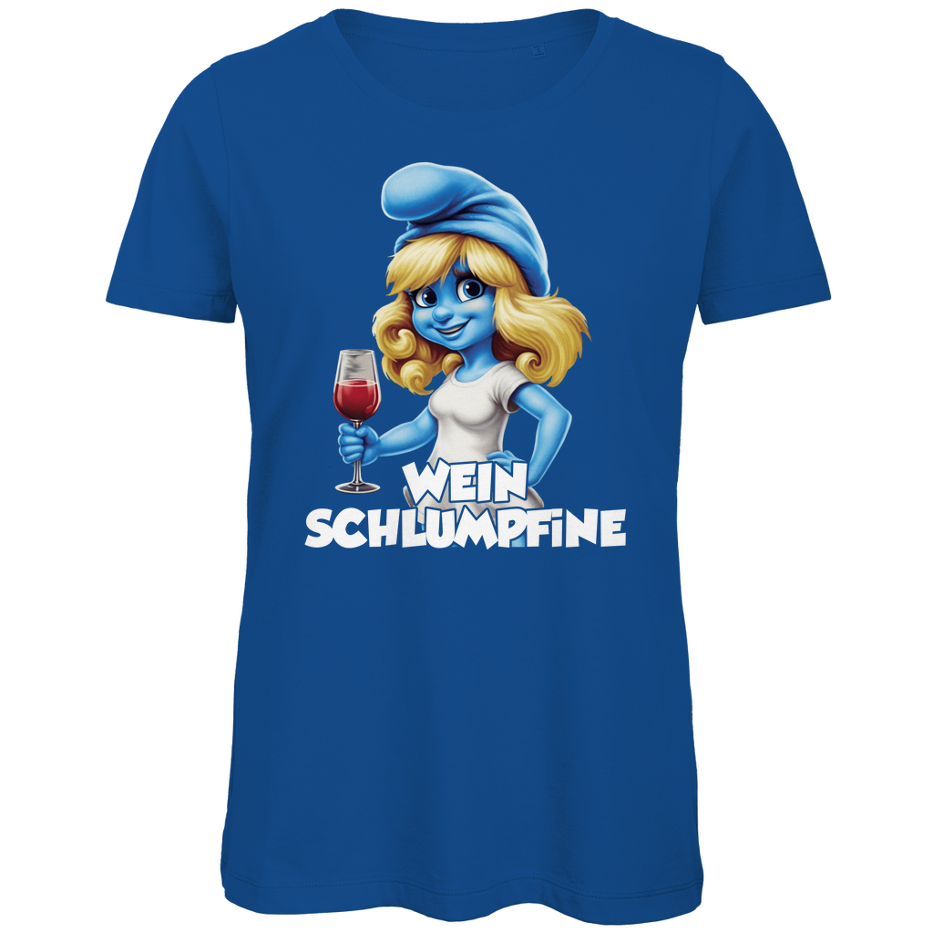 Wein Schlumpfine Grafik - Damen Premium Bio T-Shirt Royal Blue