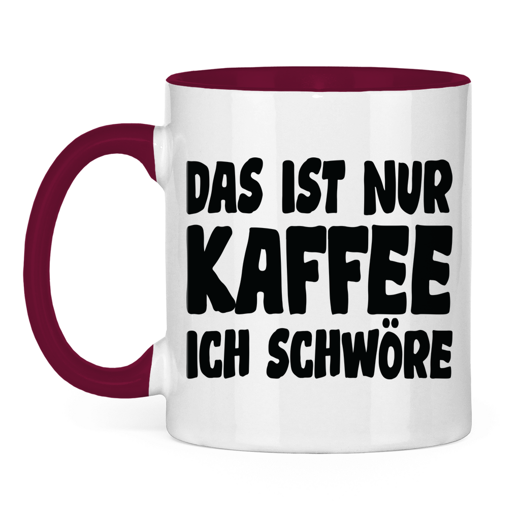 Das ist nur Kaffee ich schwöre - Tasse zweifarbig Burgundy