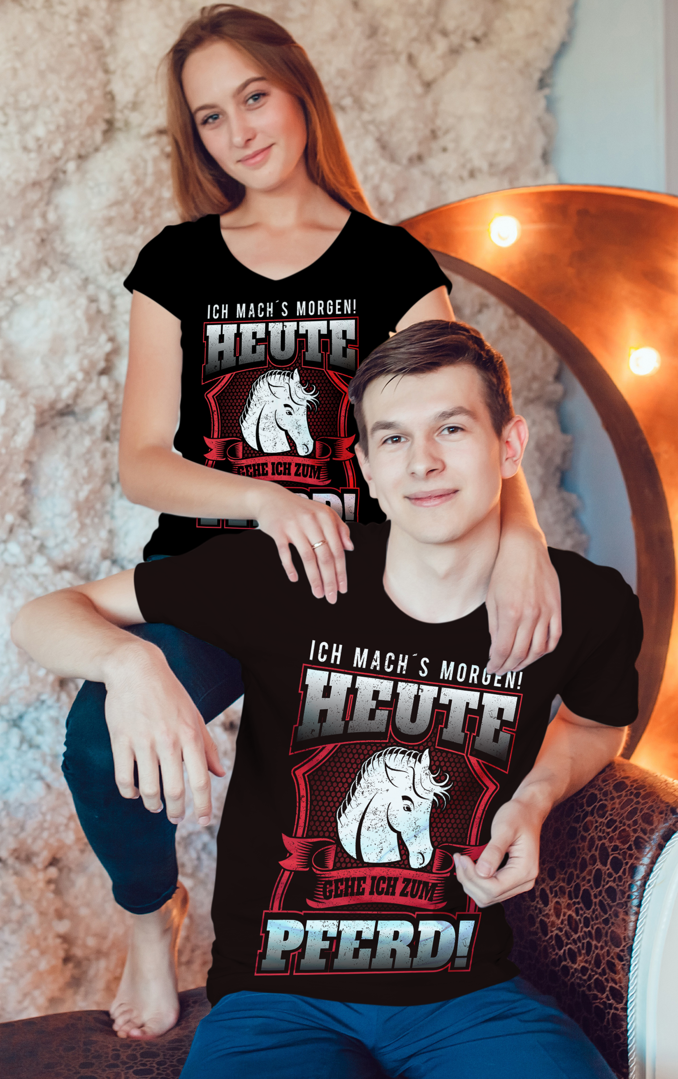 Reiten T-Shirt Frauen – Heute gehe ich zum Pferd – Stallgirl Statement