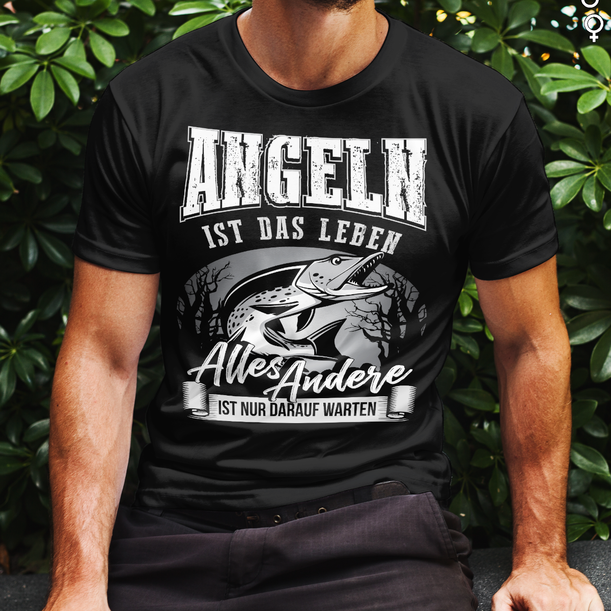 Angeln ist das Leben Shirt Männer – Lustiges Angler T-Shirt mit Raubfisch Spruch