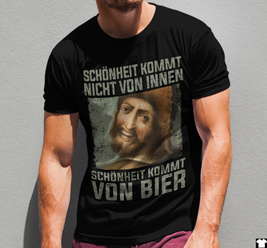 Schönheit kommt von Bier Shirt – Lustiges Männer Funshirt mit Bierspruch