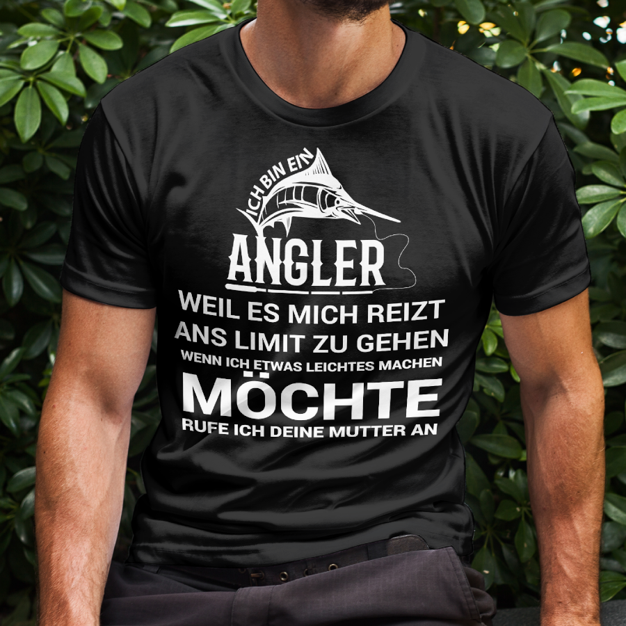 Ich bin ein Angler – Lustiges Männer T-Shirt mit frecher Mutter-Spruch Vorlage