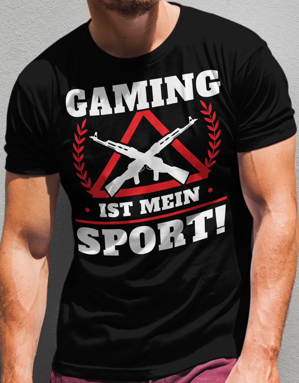 Gamer T-Shirt Herren – Shooter Funshirt mit Gaming ist mein Sport Spruch