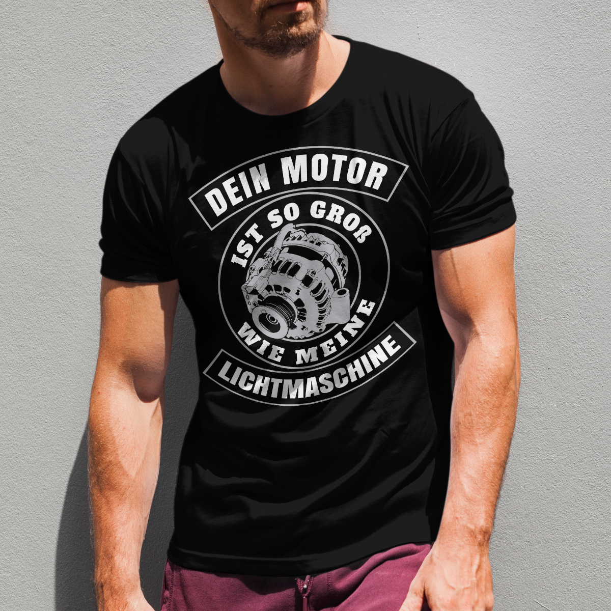 Autofan Statement Shirt – Dein Motor gegen meine Lichtmaschine – Tuner Spaß