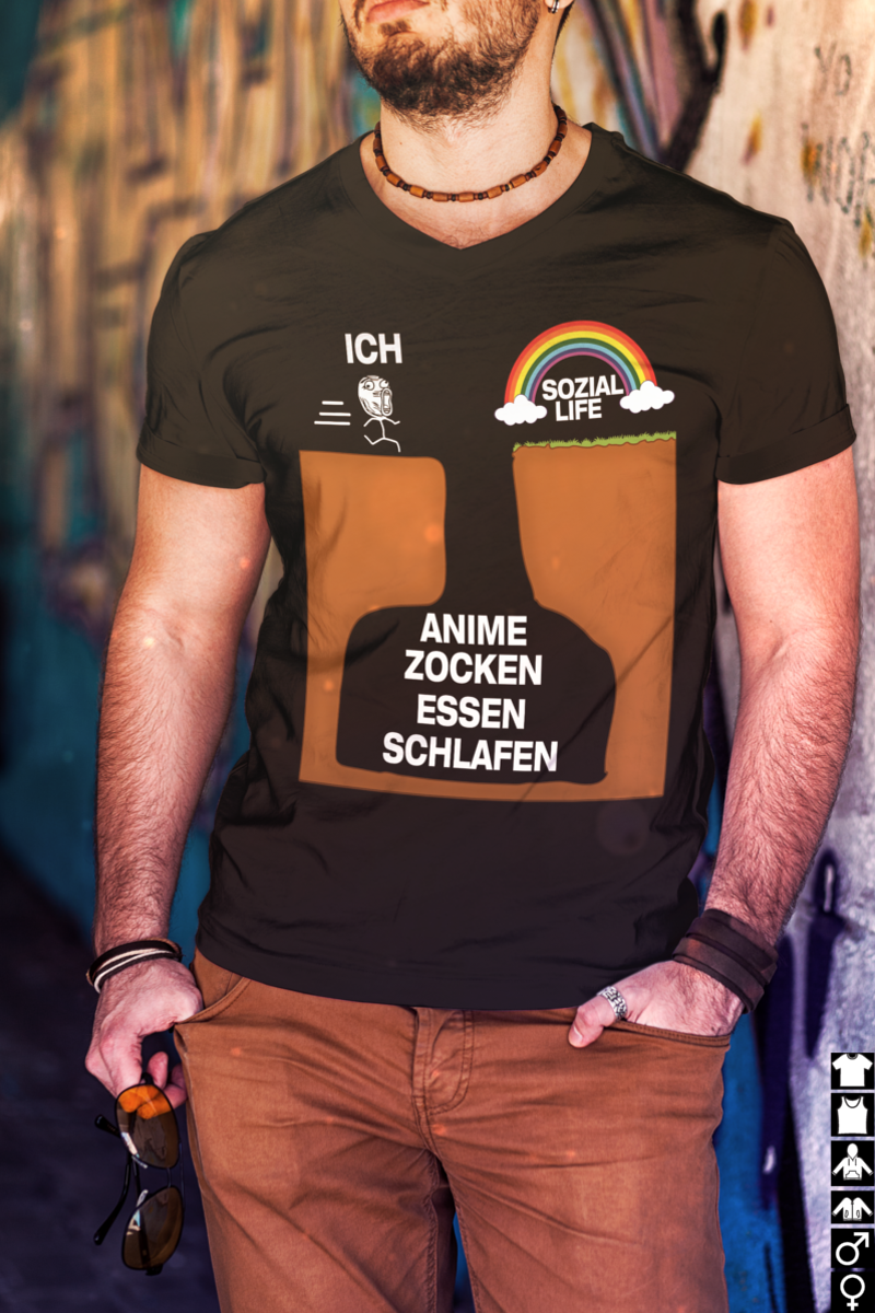 Anime Zocker Shirt Männer – Sozialleben verpasst wegen Anime Zocken Schlafen