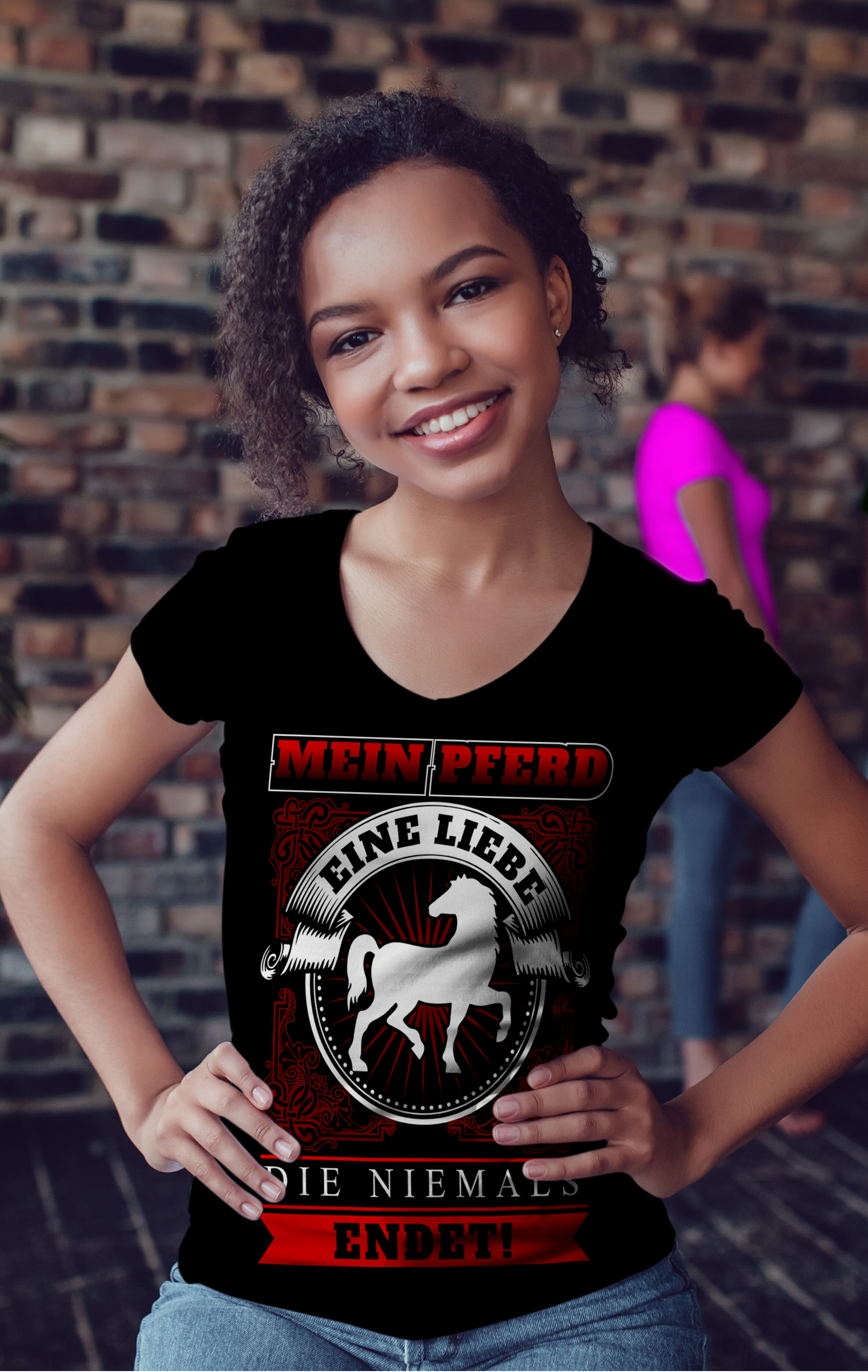 Mein Pferd T-Shirt Damen – Eine Liebe die niemals endet – Pferdespruch