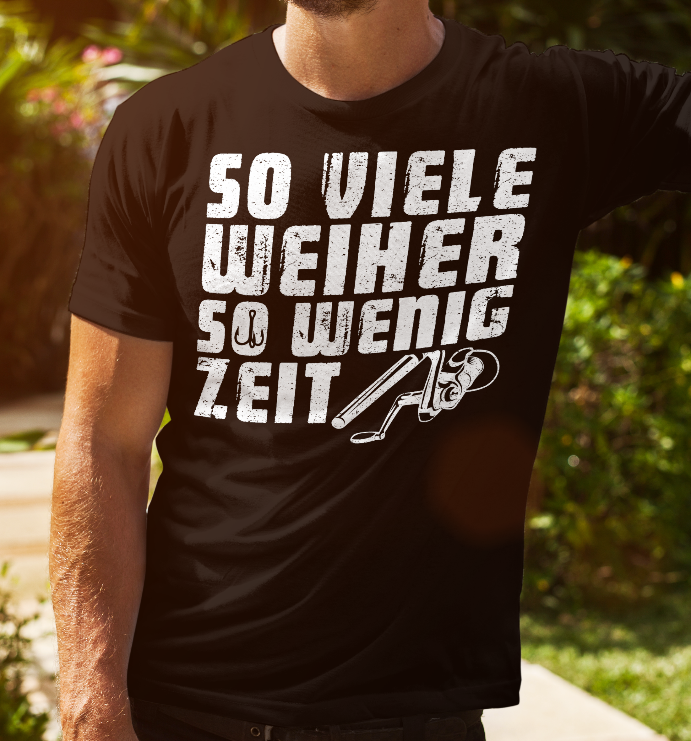 Männer T-Shirt Fischen – Weiher Design mit Spruch – Geschenk für Angler