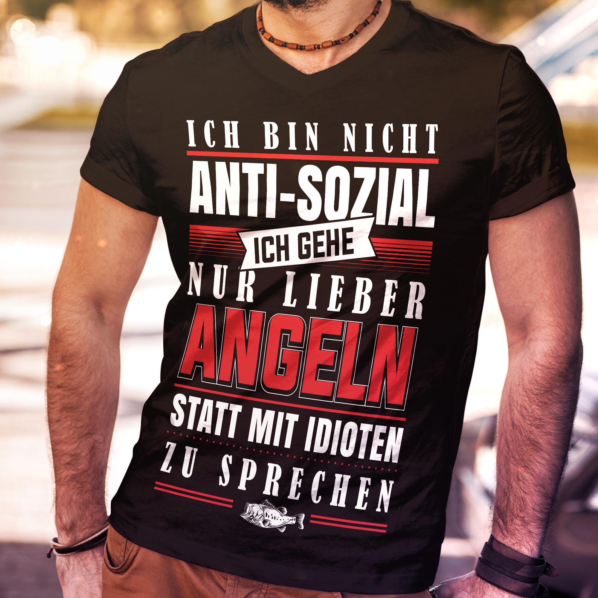 Anti Sozial Angler Shirt Männer – Ich gehe lieber Angeln statt zu reden T-Shirt