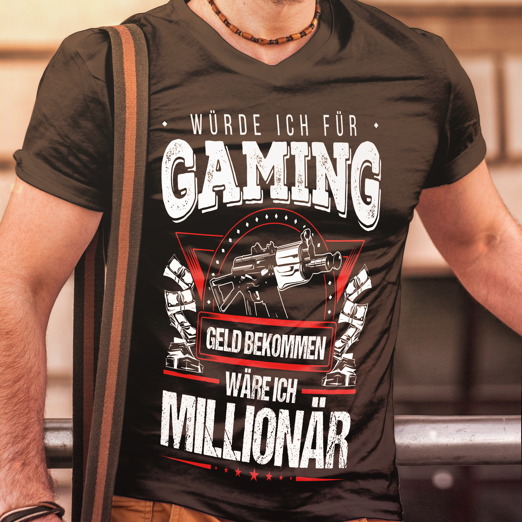 Herren T-Shirt Würde ich für Gaming Geld bekommen wäre ich Millionär