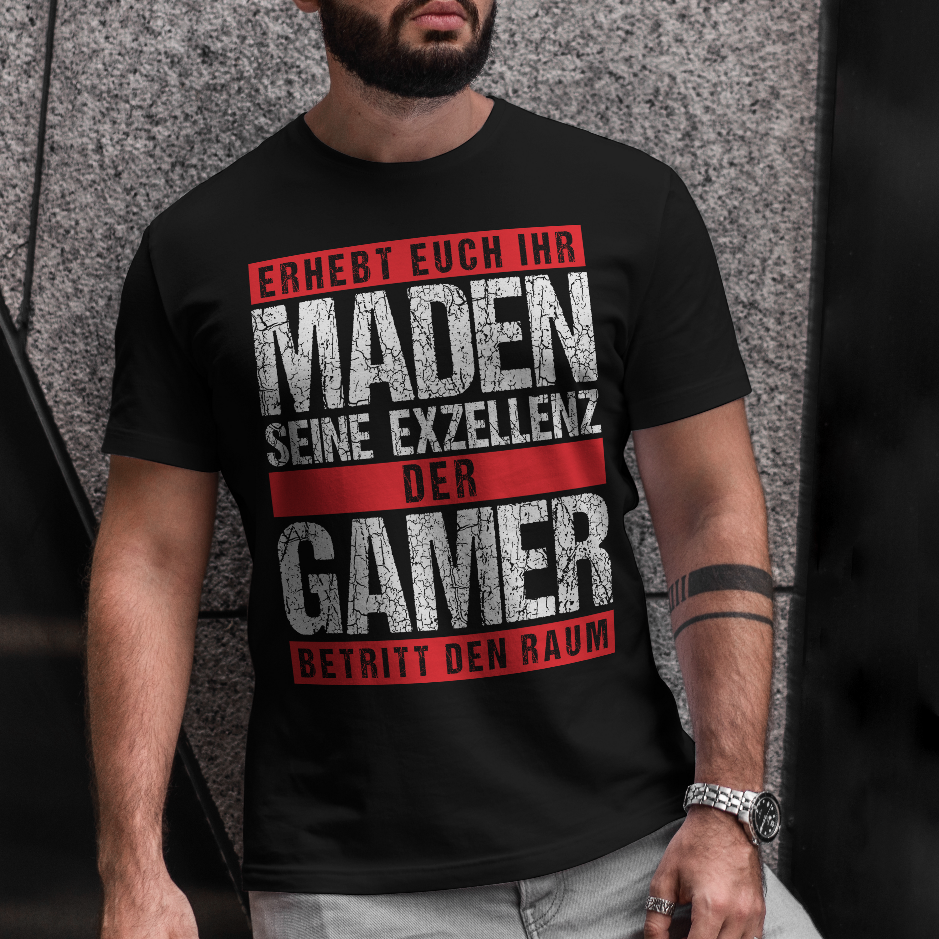 Herren T-Shirt Erhebt euch ihr Maden Seine Exzellenz der Gamer