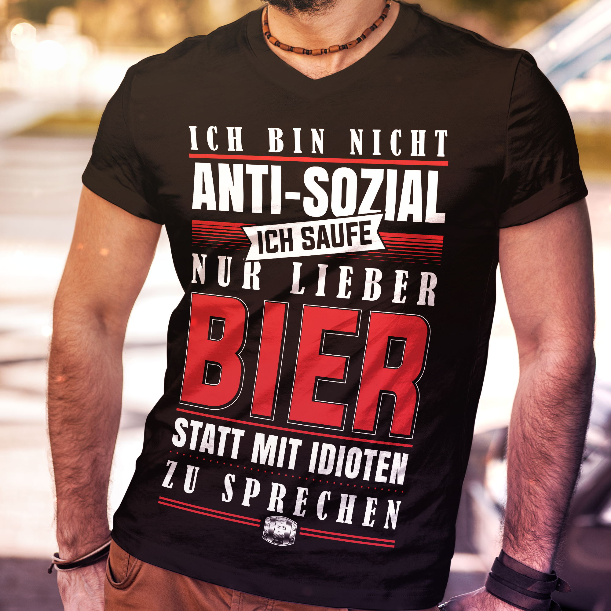 Lustiges Bier Shirt Männer – Lieber saufen als reden – Statement T-Shirt