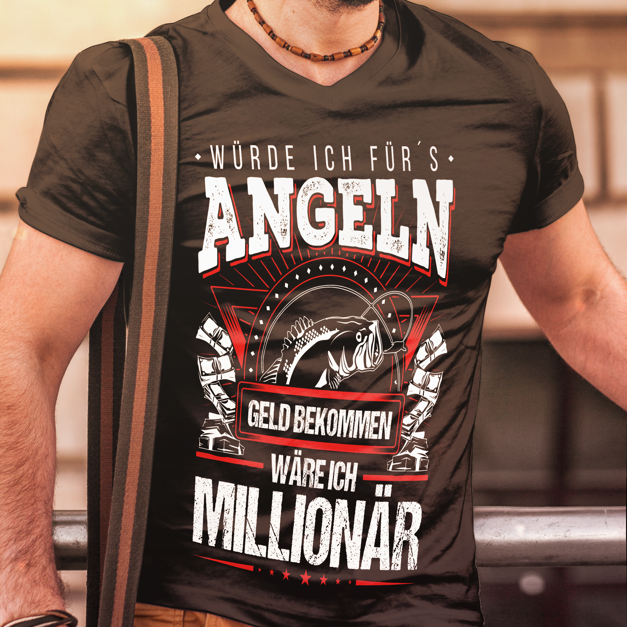 Würde ich fürs Angeln Geld bekommen T Shirt – Geschenkidee für Angler Herren