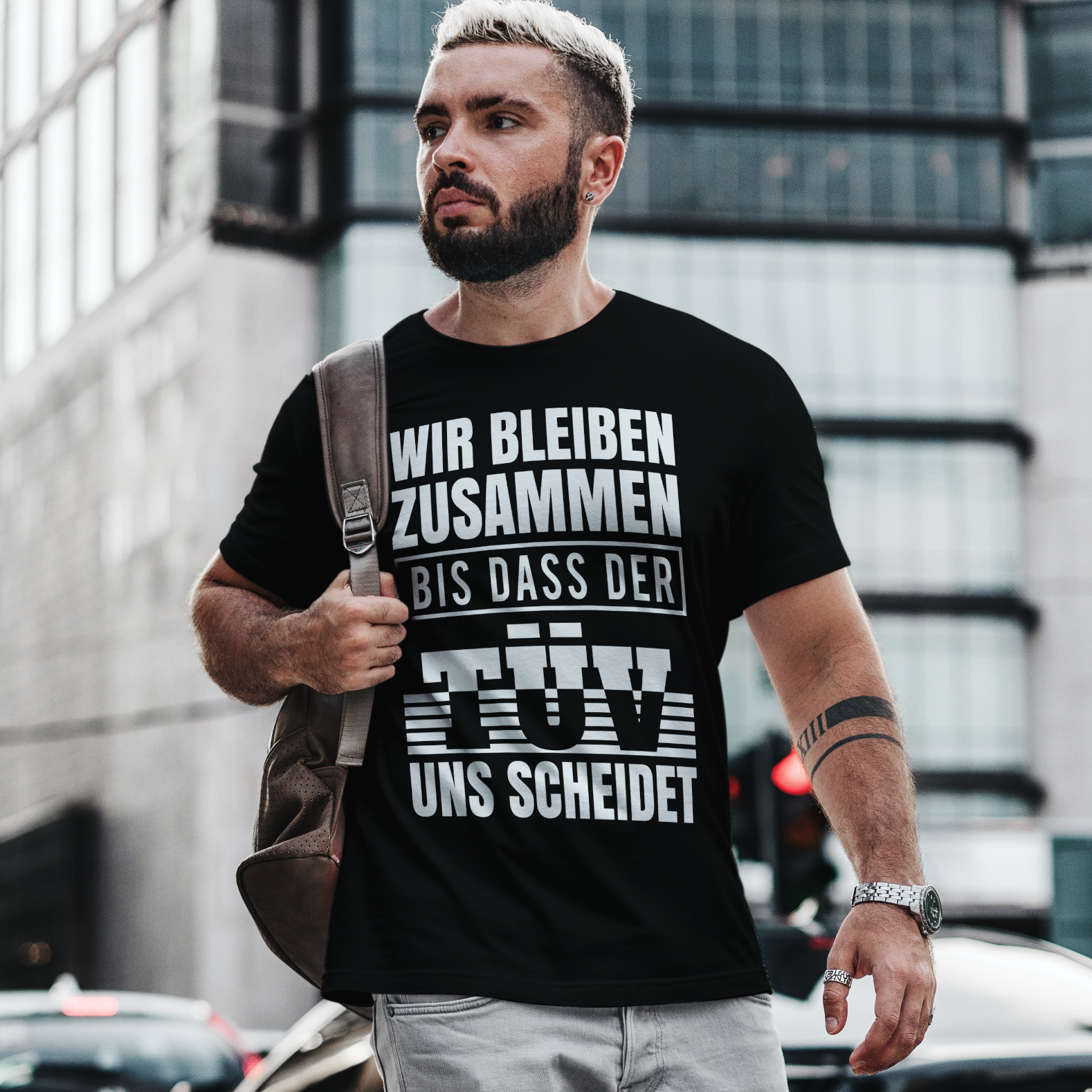 Wir bleiben zusammen bis der TÜV uns scheidet – Auto Oldtimer T-Shirt Männer