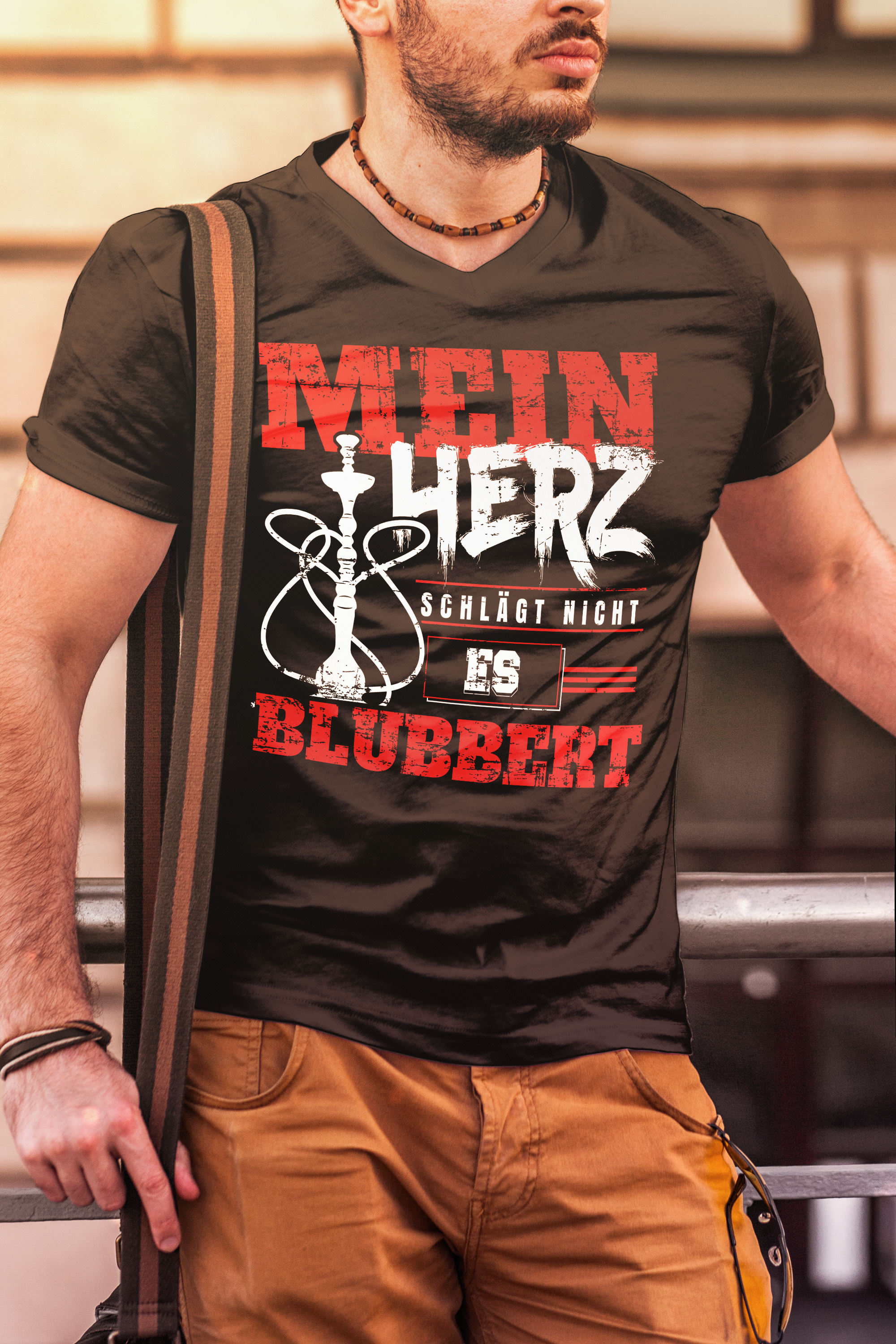 Mein Herz schlägt nicht es blubbert Shirt – Lustiges Männer Shisha Fun T-Shirt