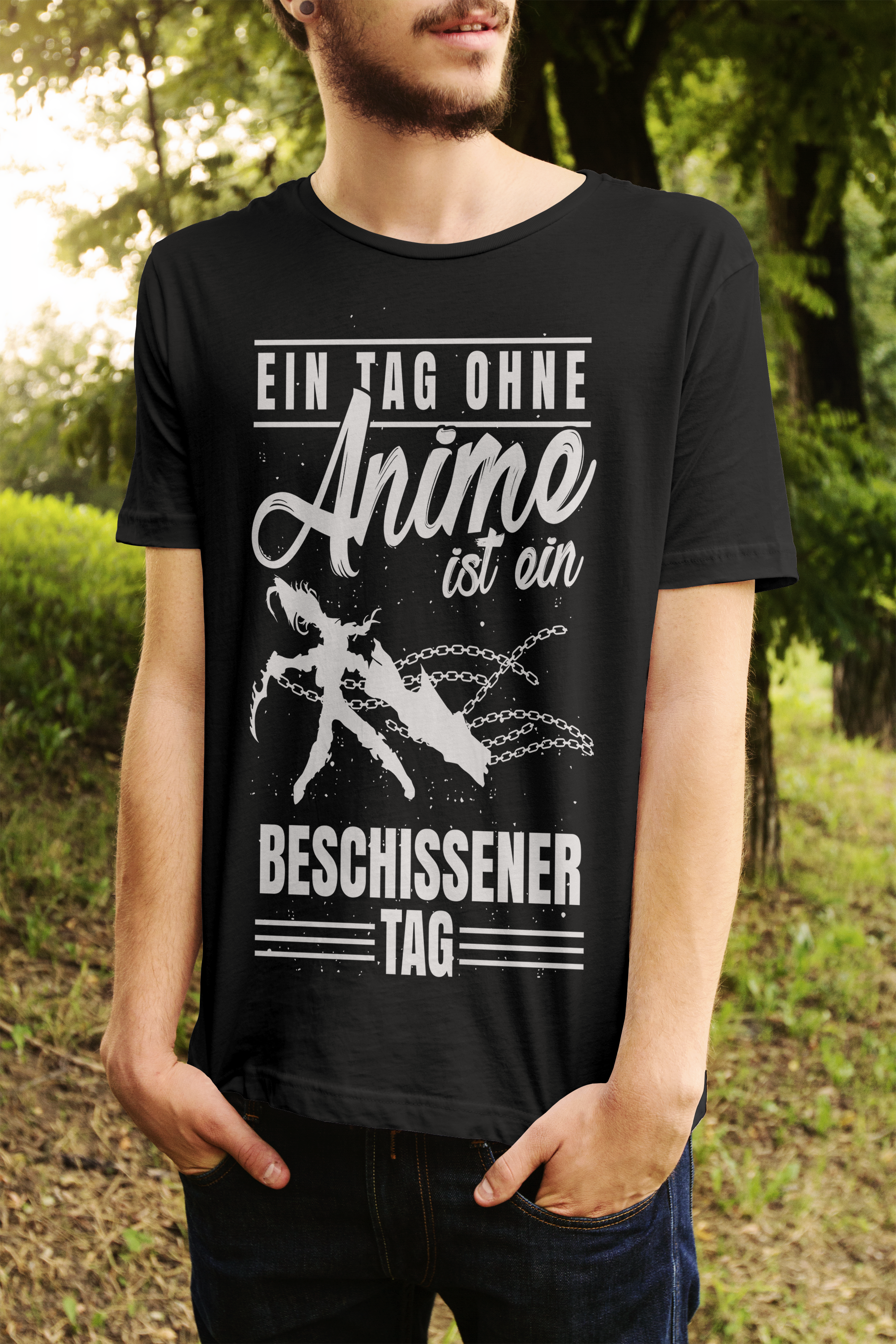 Anime Shirt Männer – Ein Tag ohne Anime ist ein beschissener Tag – Fun T-Shirt