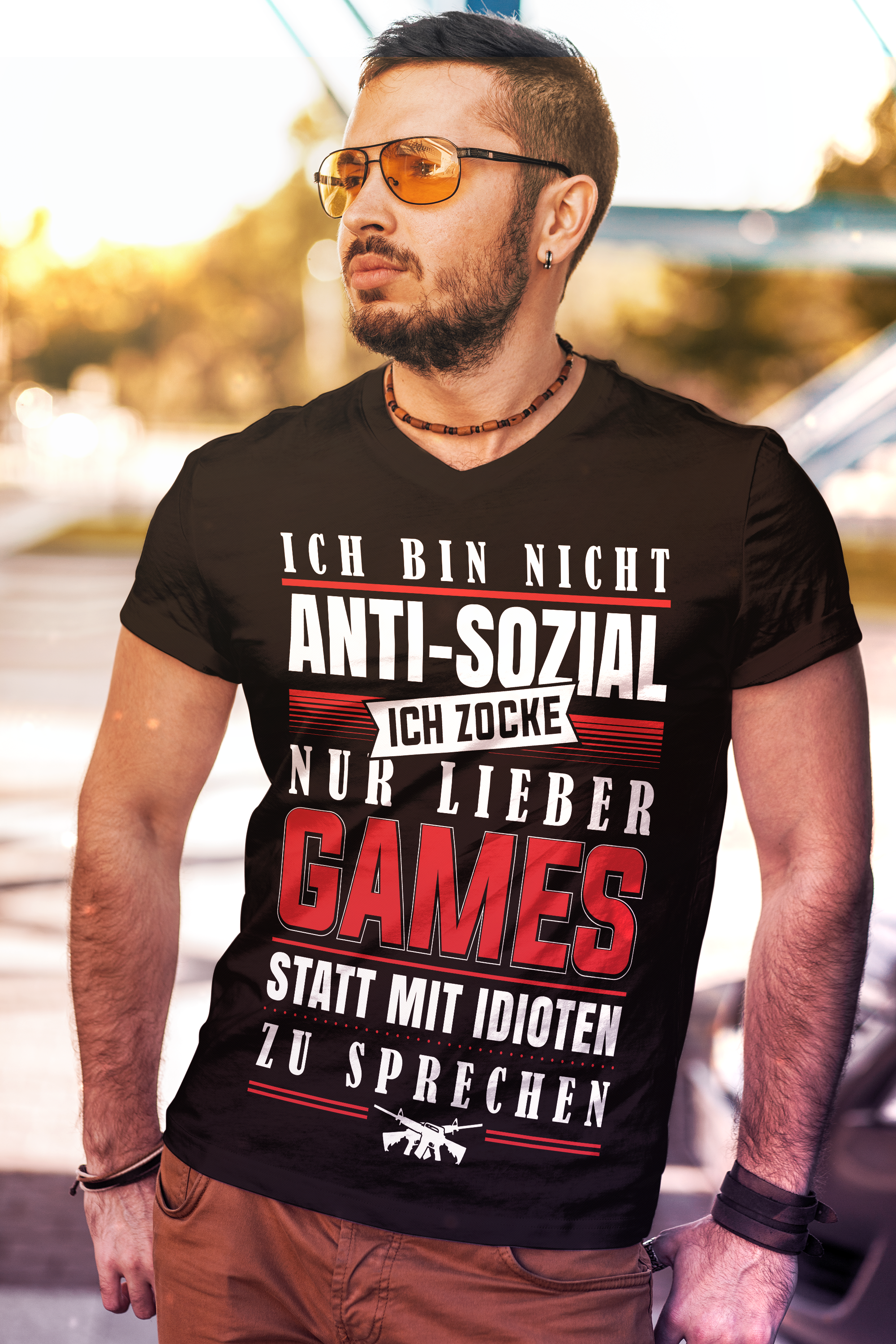 Zocker T-Shirt Männer – Anti-Sozial? Nein danke! Ich spiele lieber Videospiele