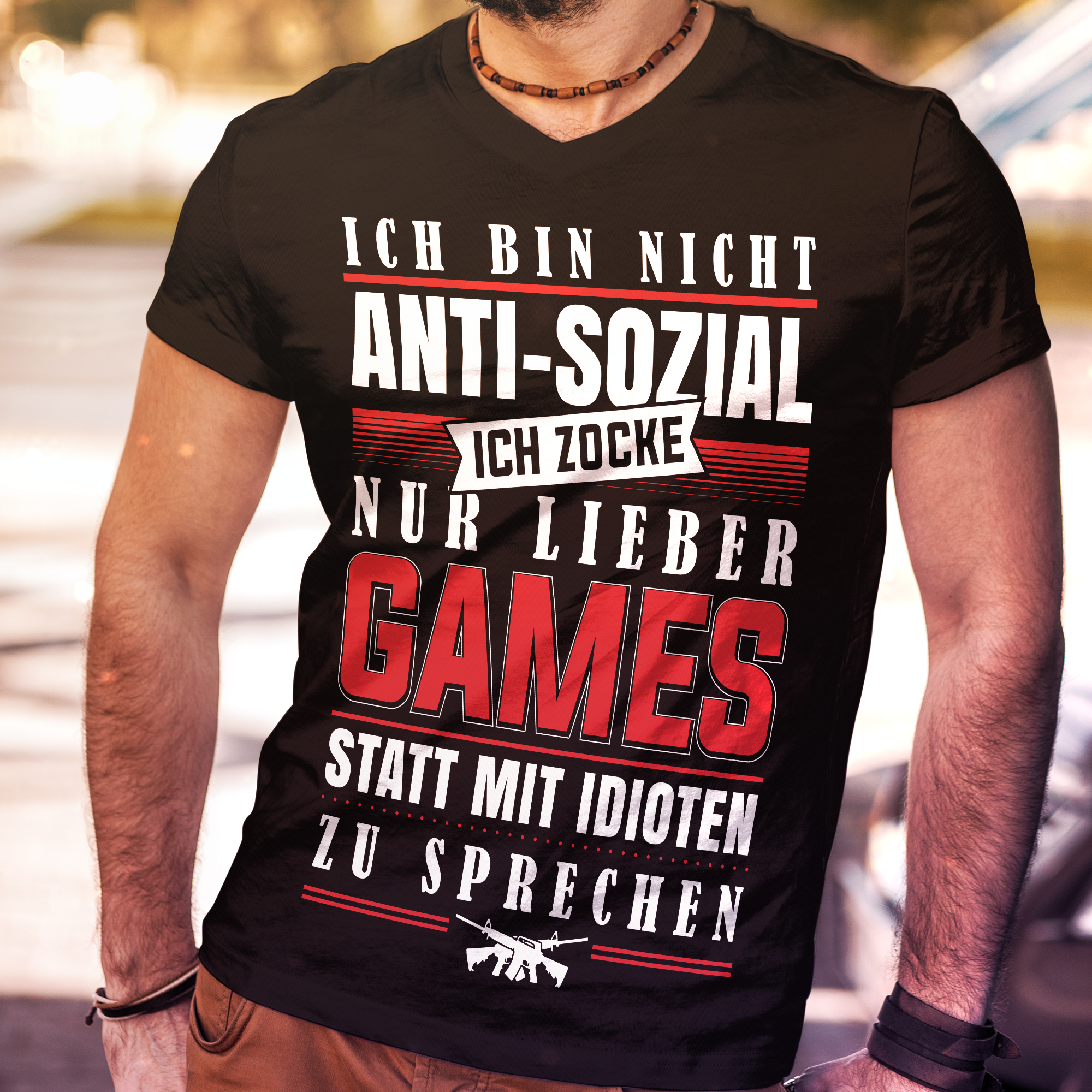 Zocker T-Shirt Männer – Anti-Sozial? Nein danke! Ich spiele lieber Videospiele