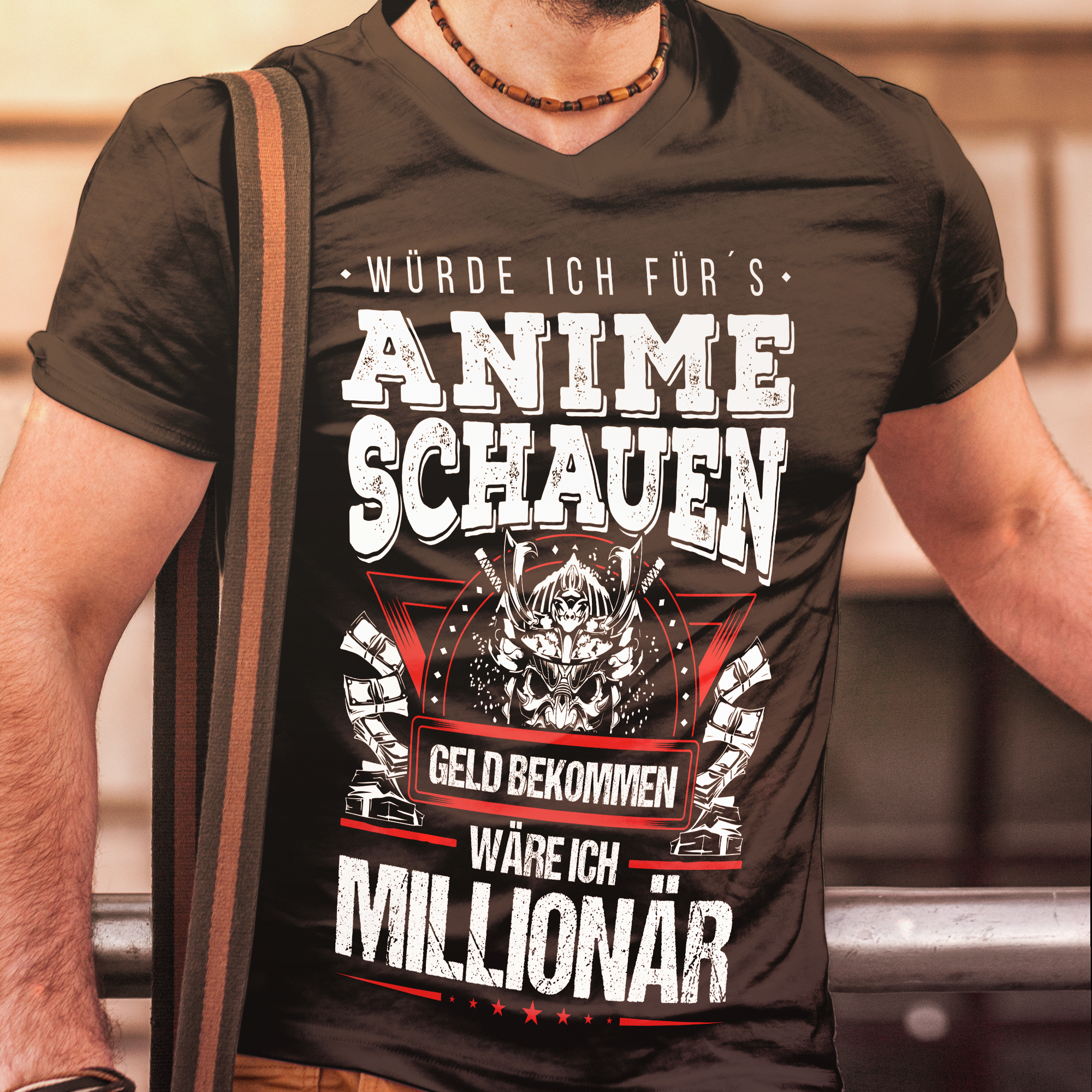Würde ich fürs Anime schauen Geld bekommen – Herren Anime Spruch Shirt