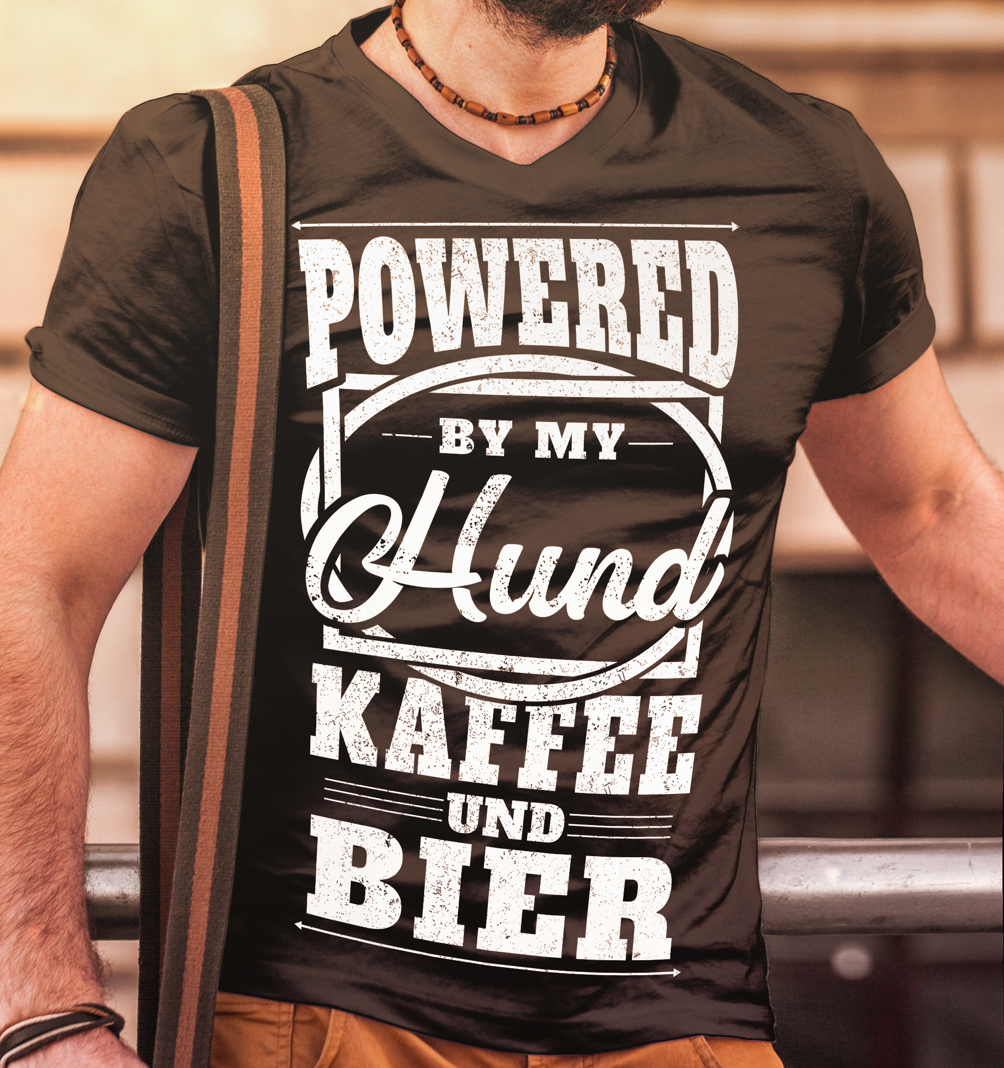 Hund Kaffee Bier Shirt Herren – Lustiges Männer T-Shirt mit Hunde Spruch