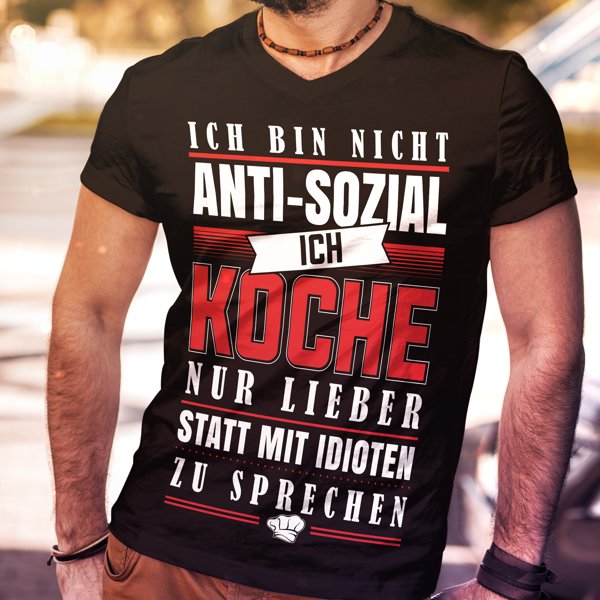Ich koche lieber statt zu reden – Lustiges Koch Shirt Männer Anti Sozial Design