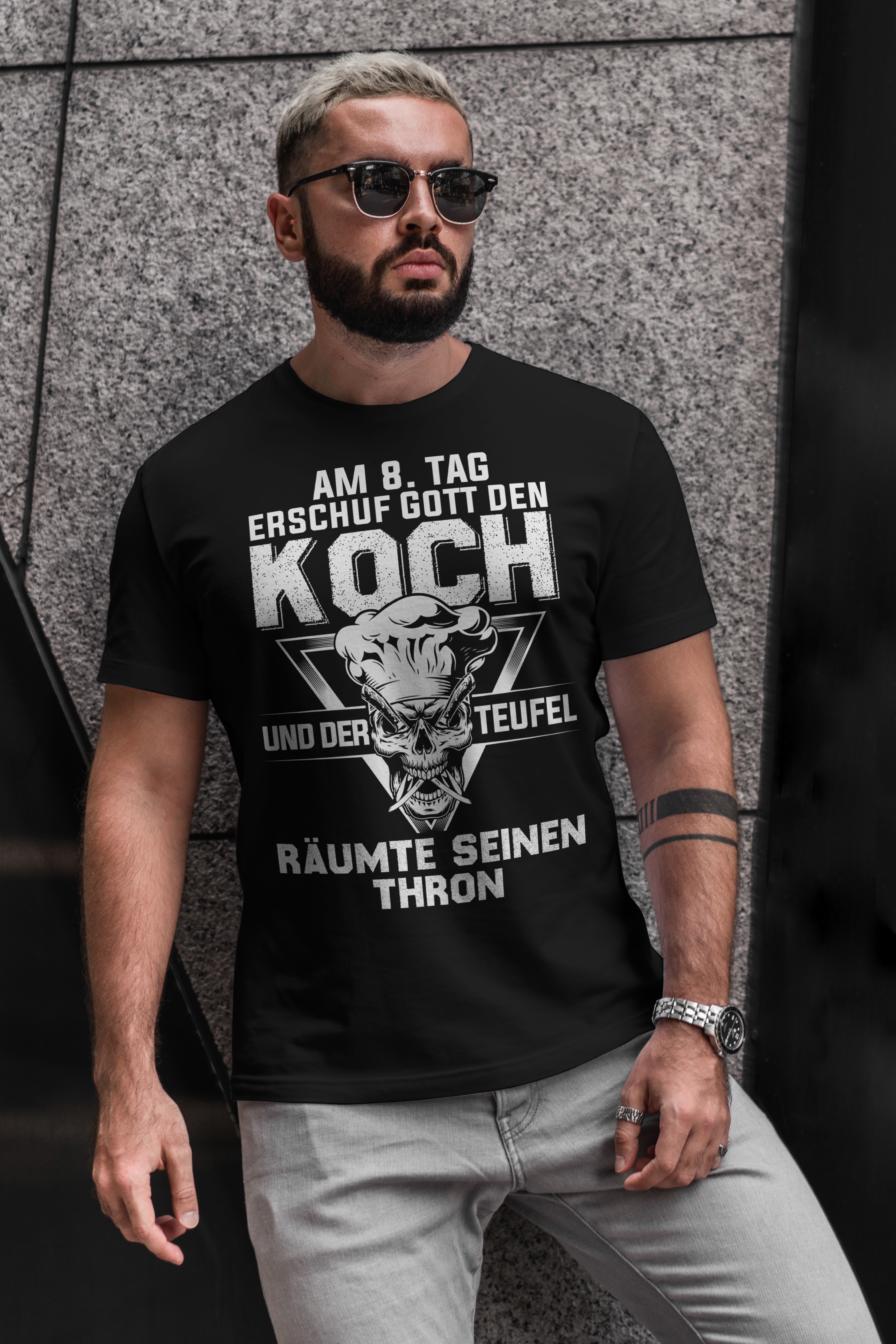 Am 8. Tag schuf Gott den Koch – Teufel räumte den Thron Shirt für Männer