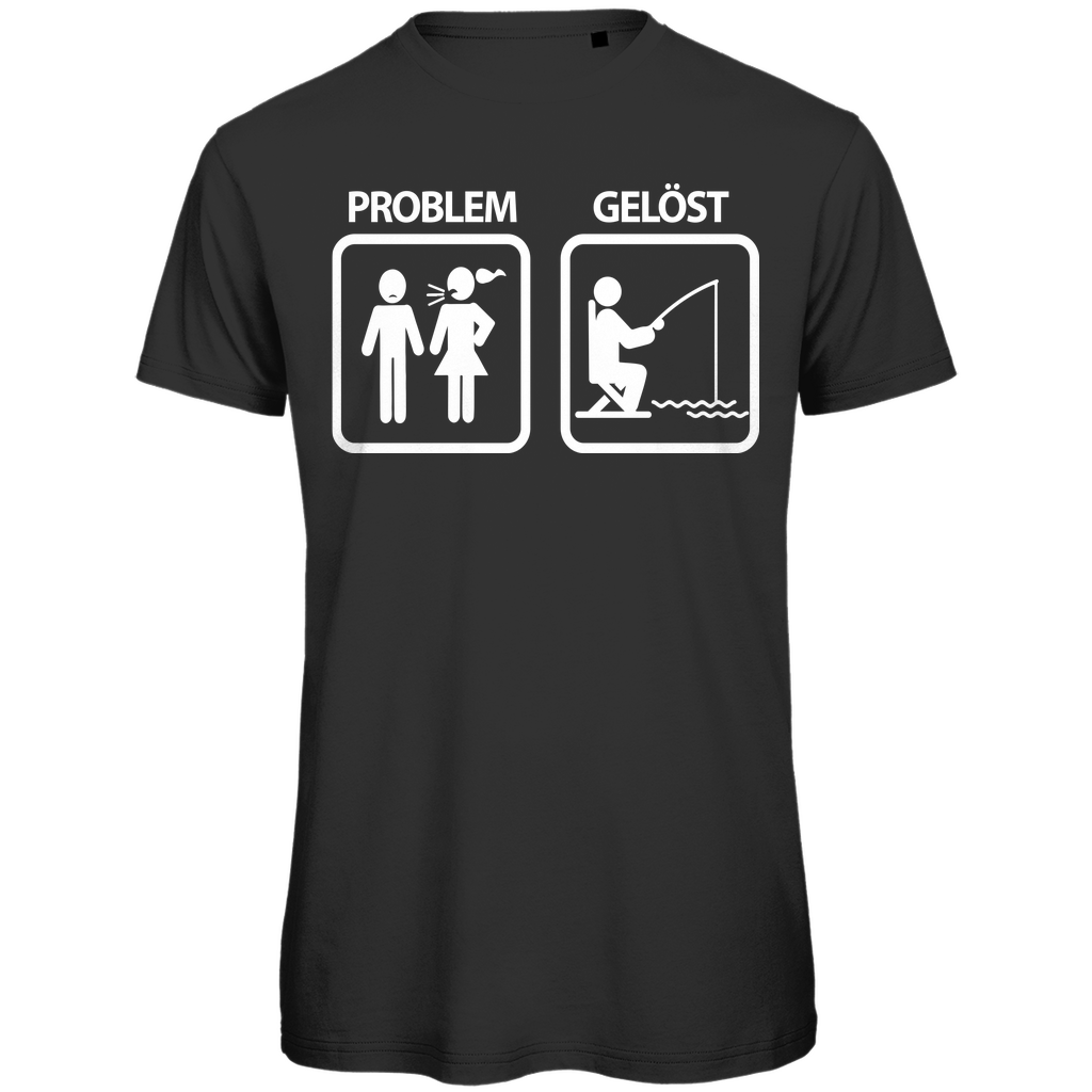 Angeln Problem Gelöst T-Shirt für Männer – Humorvolles Angler Shirt – Herren Bio T-Shirt Black