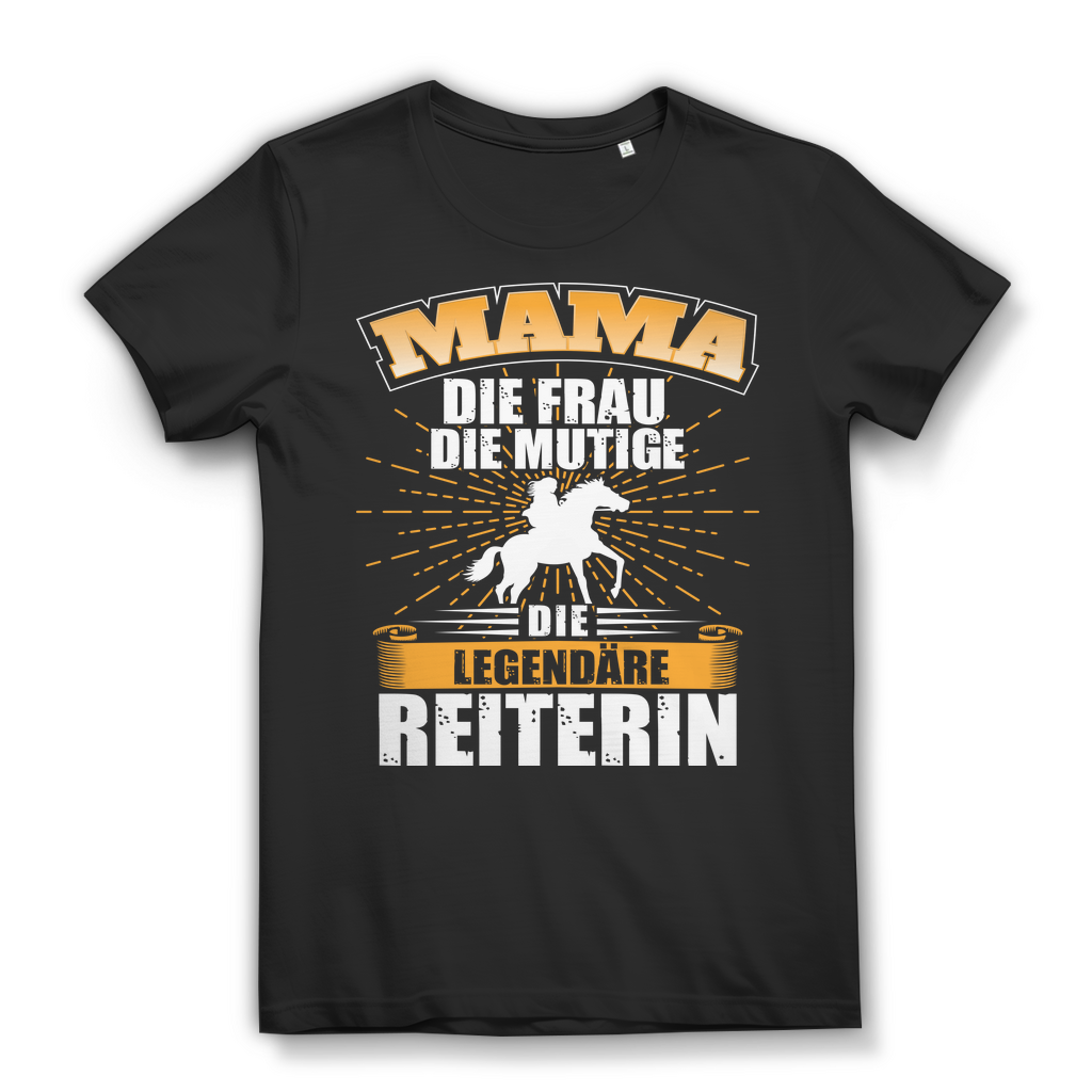 Reiterin Shirt Damen – Lustiges Mama T-Shirt mit Pferdemotiv für Reitsport-Fans Black