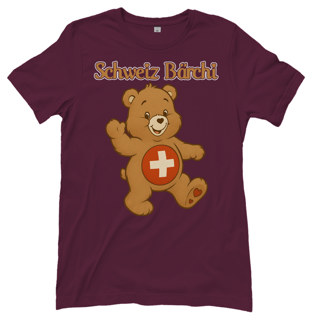 Schweiz Bärchi - Glücksbärchi - Damen T-Shirt Burgundy
