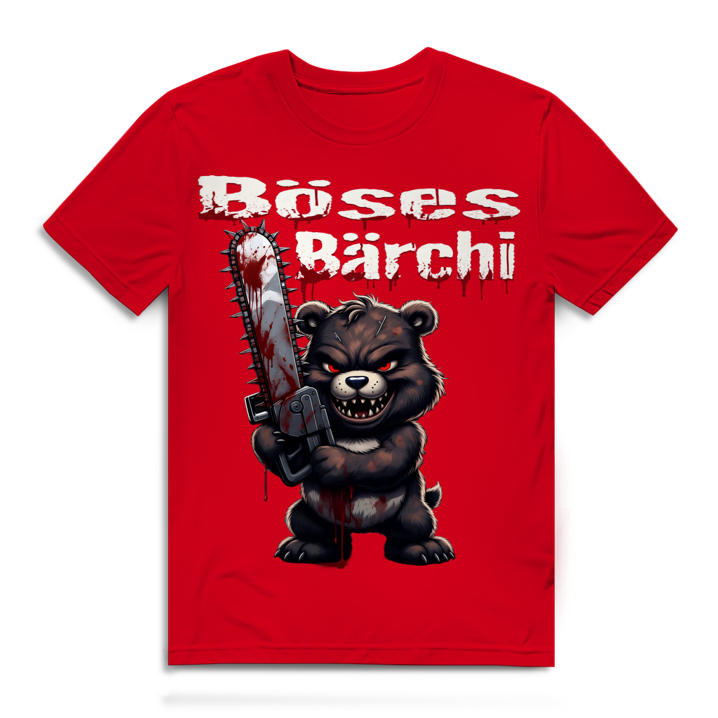 Böses Bärchi Kettensäge Herren Premium Bio T-Shirt Red