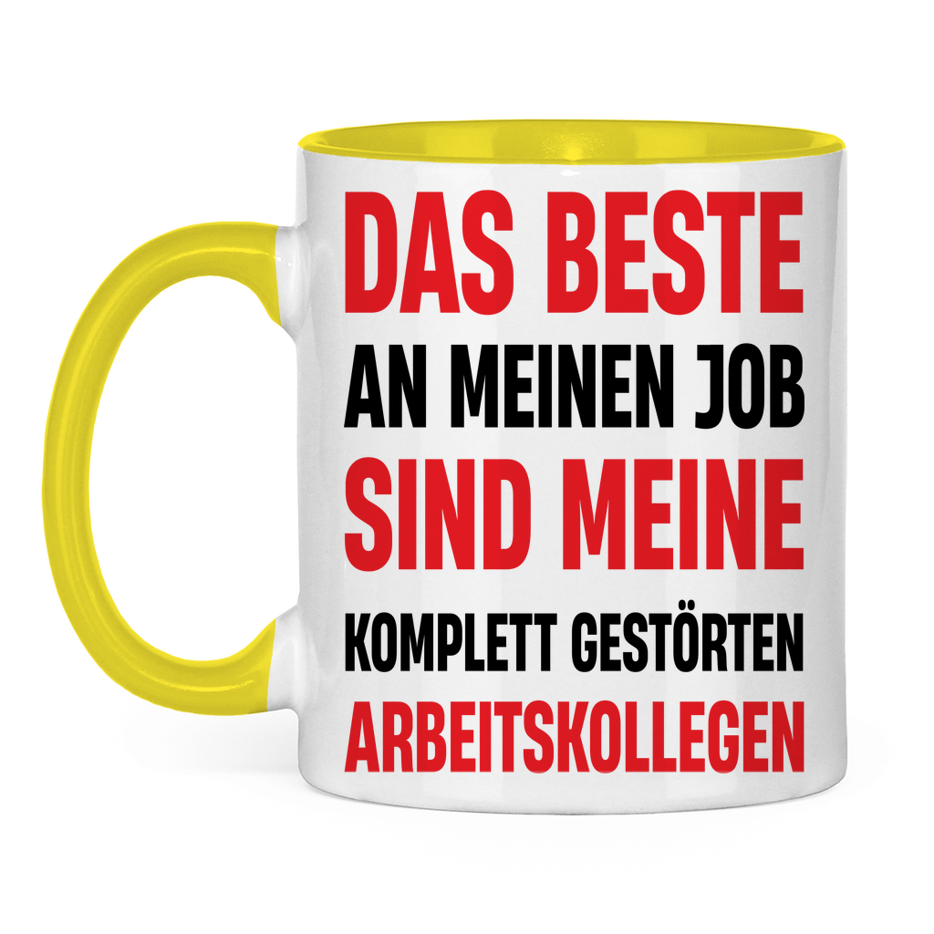 Das beste an meinem Job sind meine Arbeitskollegen - Tasse zweifarbig Yellow