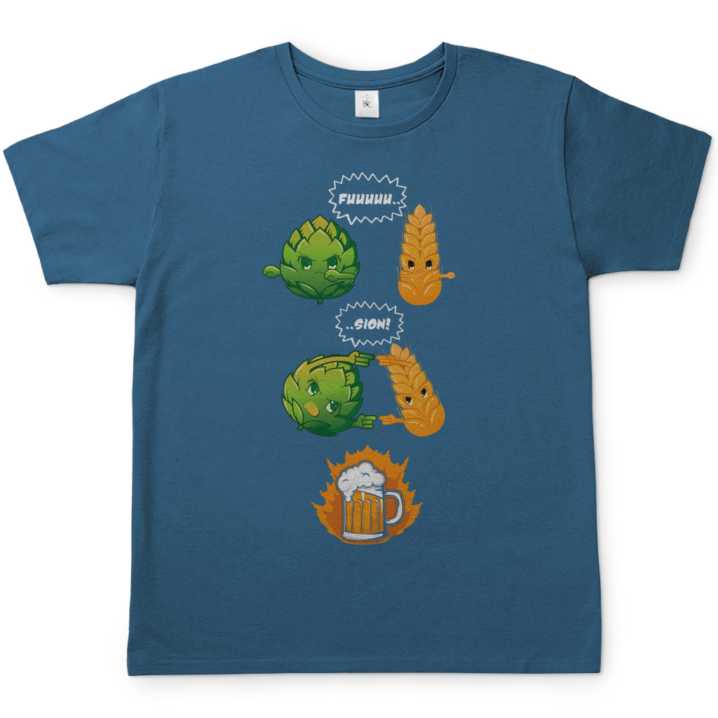 Bier Fusion - Herren Shirt Stone Blue