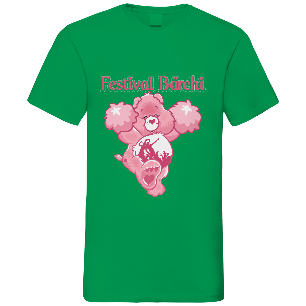 Festival Bärchi - Glücksbärchi - Herren V-Neck Shirt Kelly Green