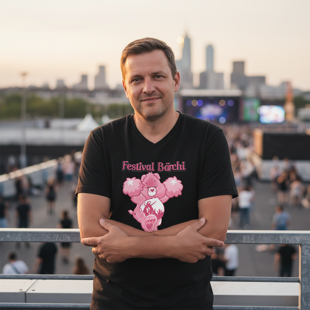 Festival Bärchi - Glücksbärchi - Herren V-Neck Shirt