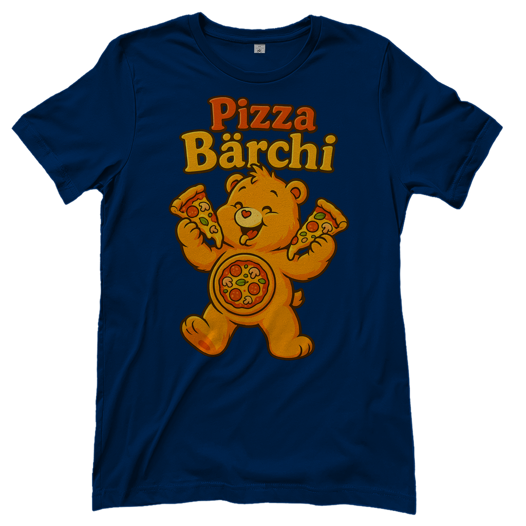 Pizza Bärchi - Glücksbärchi - Damen T-Shirt Navy