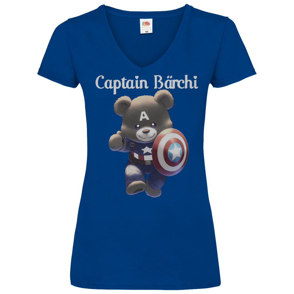 Captain Bärchi - Glücksbärchi - V-Neck Damenshirt Royal Blue XL