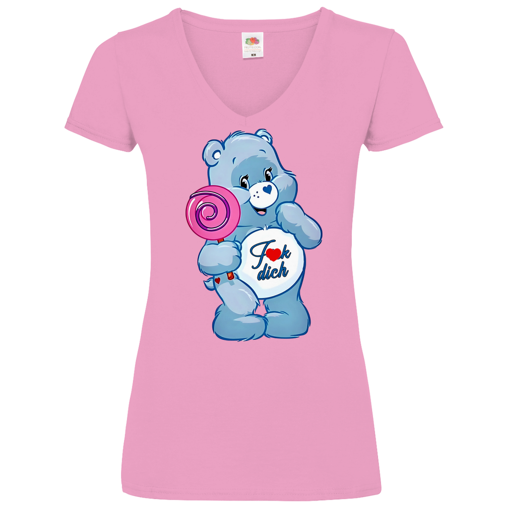 Fick dich Bärchi - Glücksbärchi - V-Neck Damenshirt