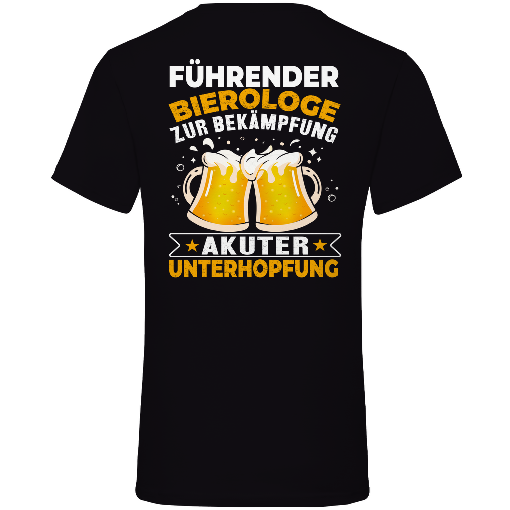 Führender Bierologe zur Bekämpfung akuter Unterhopfung - Herren V-Neck Shirt Black
