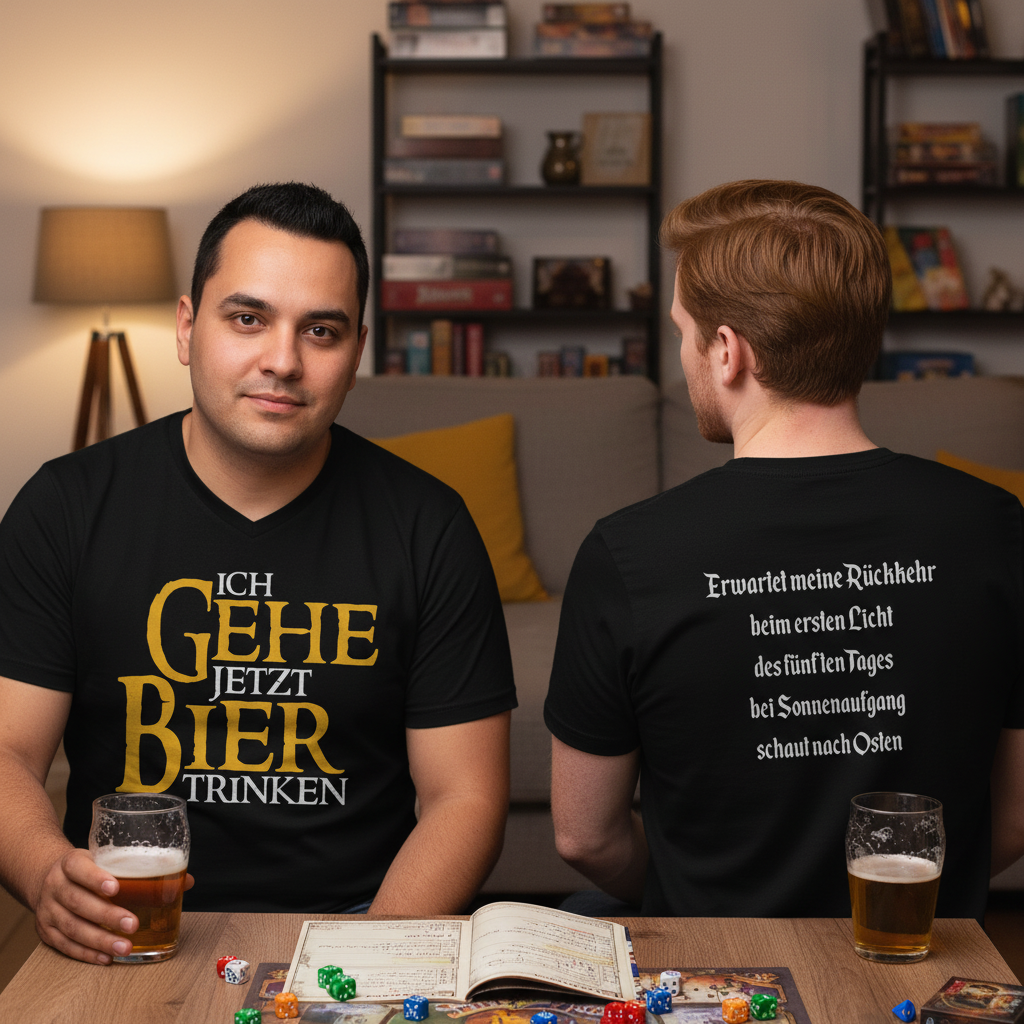 Ich gehe jetzt Bier trinken HDR - Beidseitiger Druck - Herren V-Neck Shirt