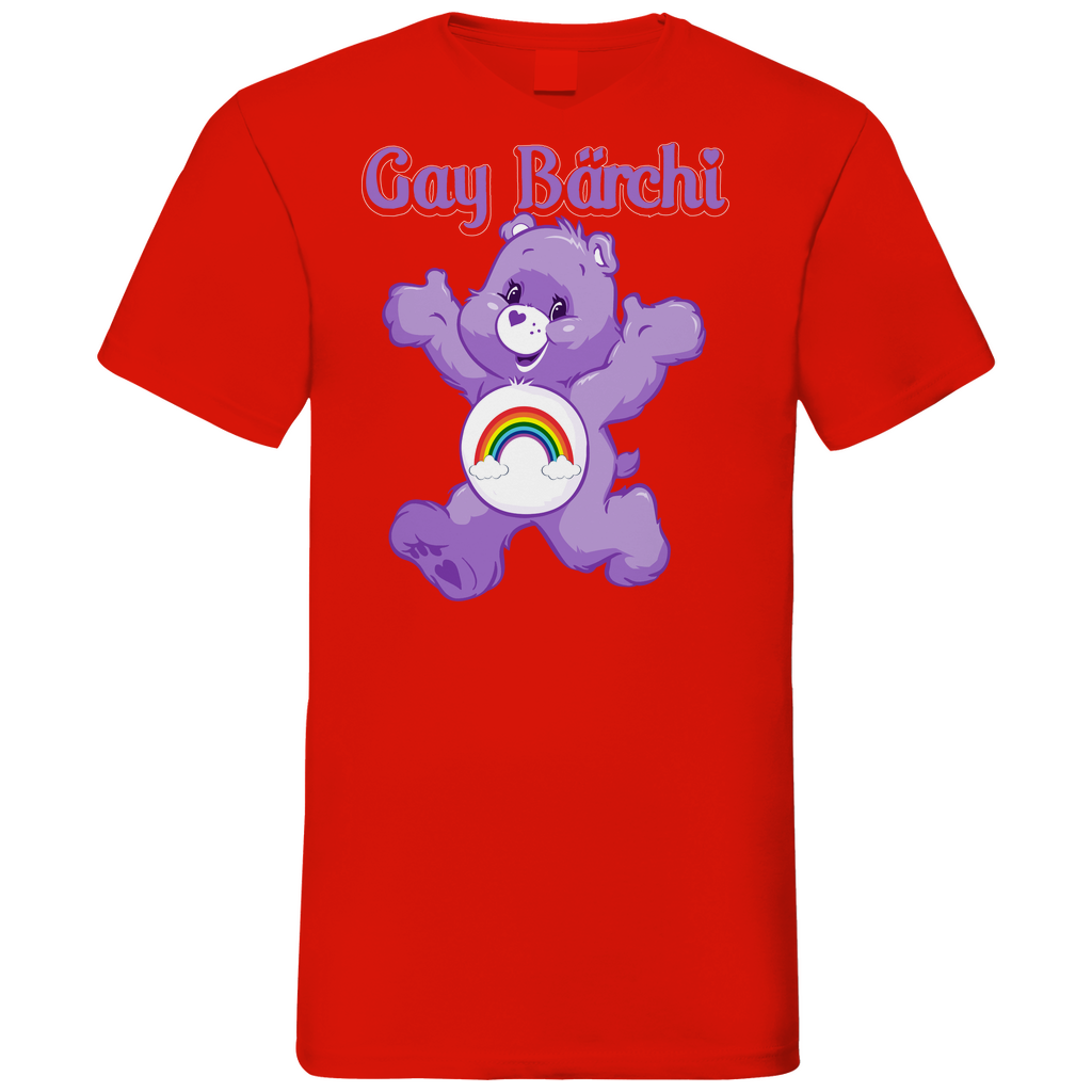 Gay Bärchi - Glücksbärchi - Herren V-Neck Shirt Red