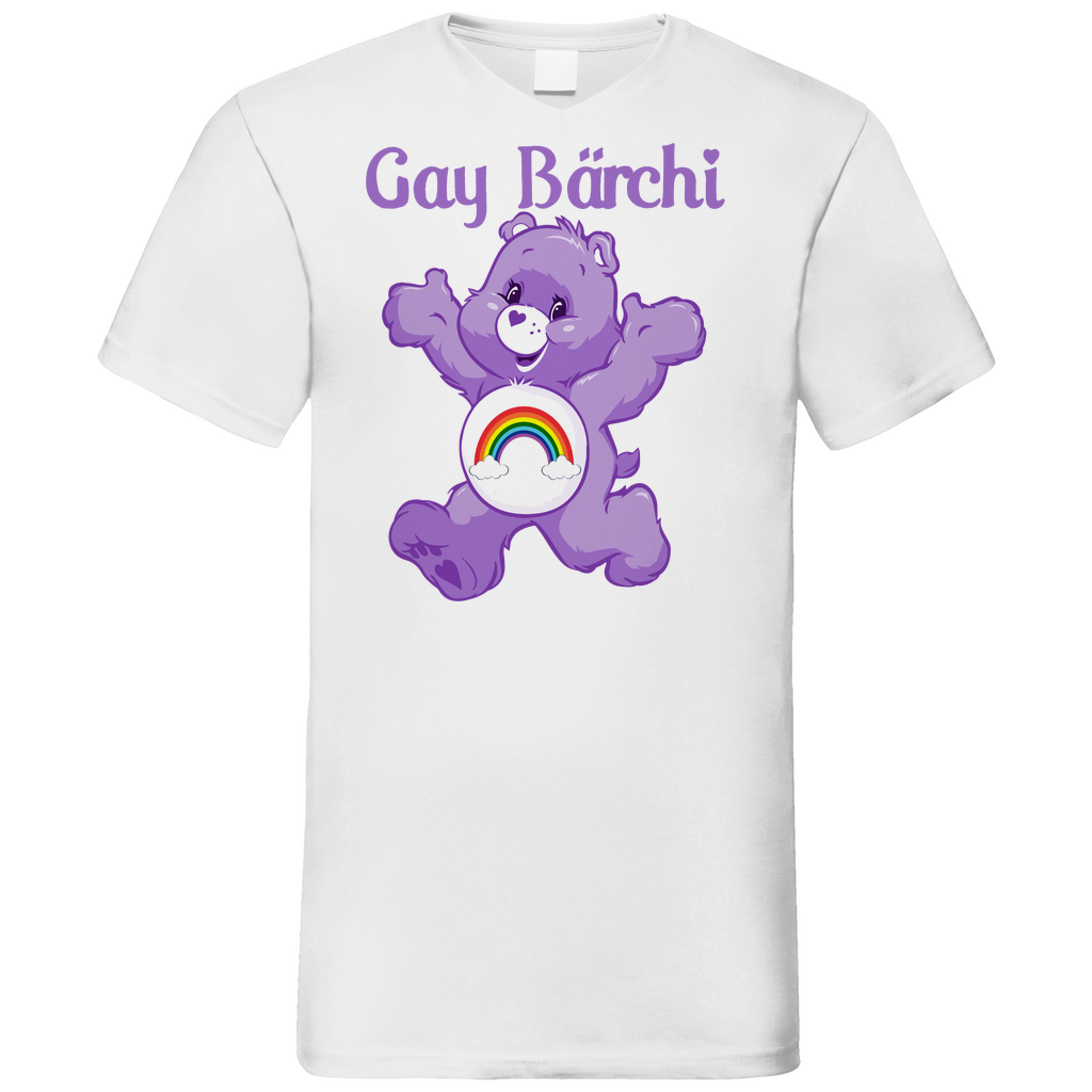 Gay Bärchi - Glücksbärchi - Herren V-Neck Shirt White