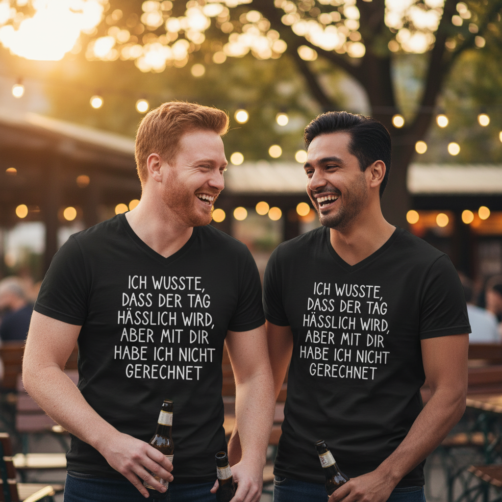 Ich wusste dass der Tag hässlich wird - Herren V-Neck Shirt