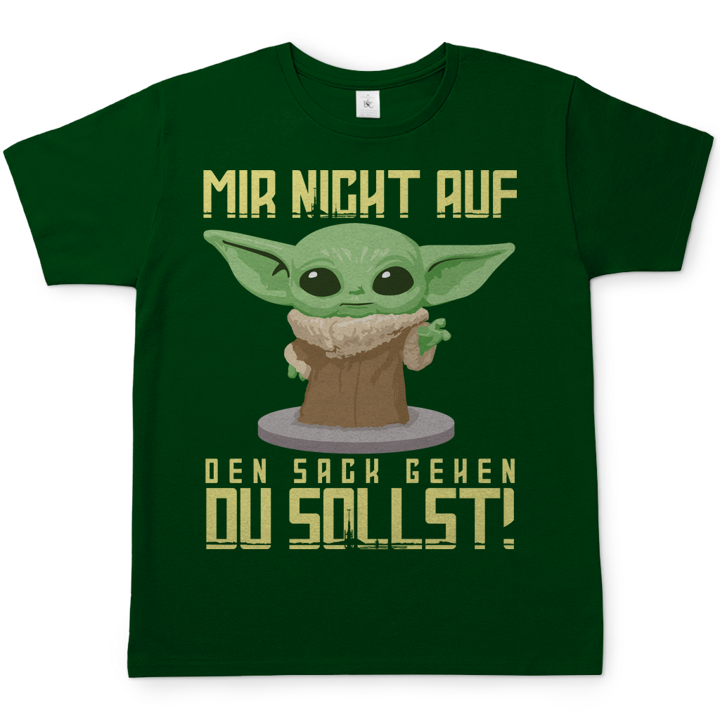 Mir nicht auf den Sack gehen du sollst Baby Yoda Grogu - Herren Shirt Bottle Green