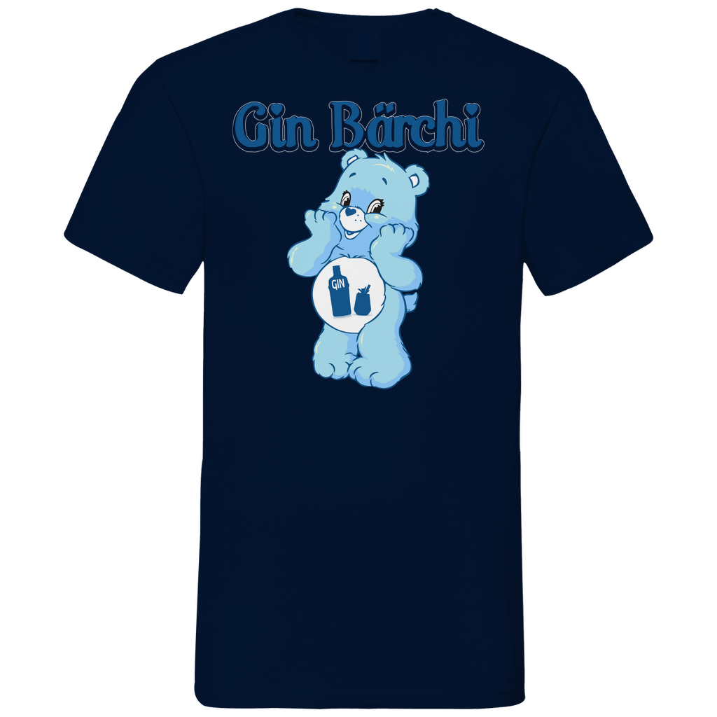 Gin Bärchi - Glücksbärchi - Herren V-Neck Shirt Navy
