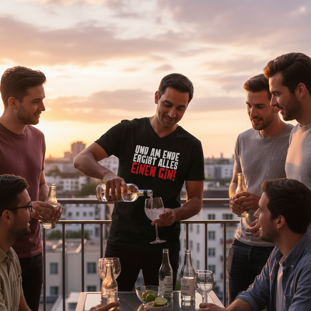 Und am Ende ergibt alles einen Gin! - Herren V-Neck Shirt
