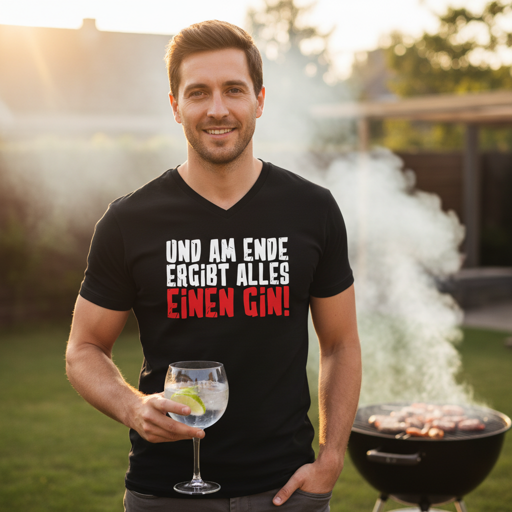 Und am Ende ergibt alles einen Gin! - Herren V-Neck Shirt